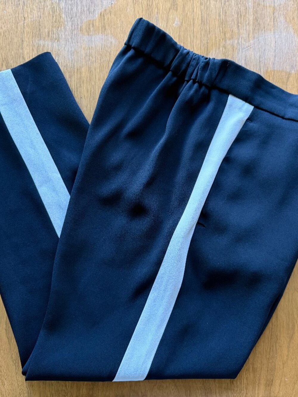 Babaton Black Dress Pants Bone Stripe Slim Modern Size 8